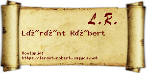 Léránt Róbert névjegykártya
