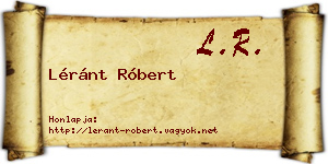 Léránt Róbert névjegykártya